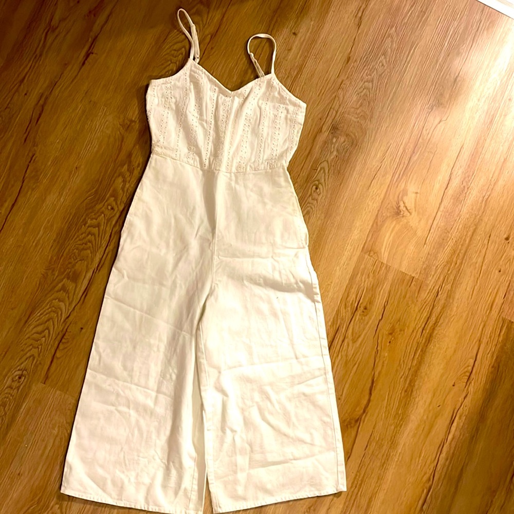 MNG White Empire Waist Jump Suit